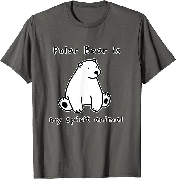 Polar Bear Shenanigans Cute Polar Bear is My Ghost Mascot Shirt Animal Mascot T-Shirt - Asphalt Grey