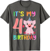 Pig Lover Shirt Farm Birthday Boy Girl Gift It’s My 4th Birthday Pig for Pig Lover 4 Year Old T-Shirt - Asphalt Grey