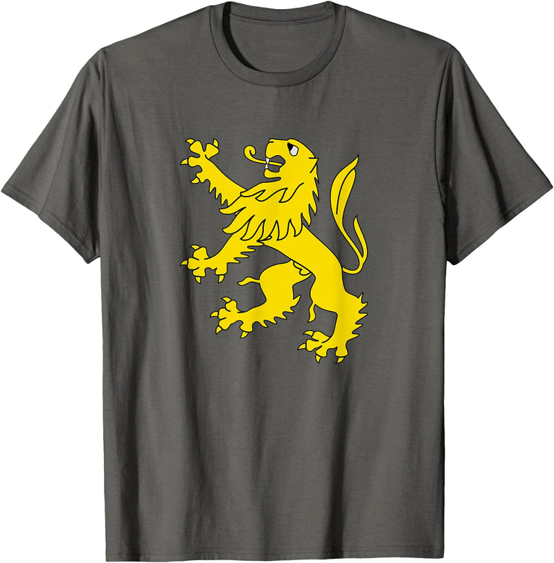 Superdesigns Gold Lion Rampant T-Shirt - Asphalt Grey