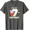 Peppa Pig It's My 7th Birthday Holiday Stars Celebration T-Shirt - Asphalt Grey