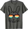 Easter Bunny Face Sunglasses Retro Rabbit Men Boy Kids Youth T-Shirt in Asphalt Grey