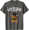 Hamster Deadlift Training Funny Cute Rat Weightlifting Meme T-Shirt - Asphalt Grey
