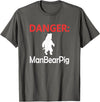 Funny Tees Danger Man Bear Pig T-Shirt - Asphalt Grey