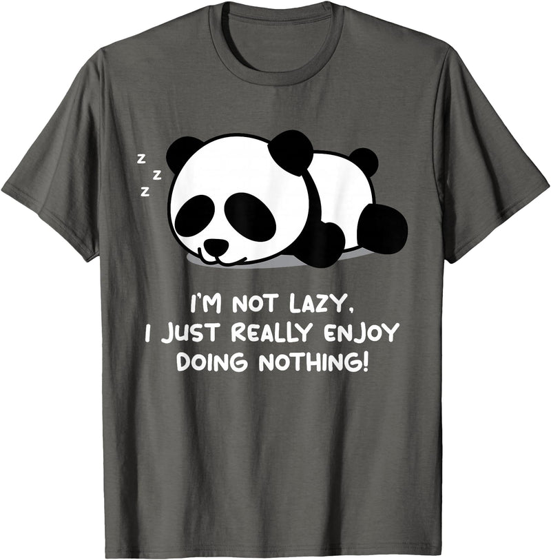 Sleeping Panda Design Panda Bear Lover Design for Lazy Person | Sleeping Panda T-Shirt - Asphalt Grey