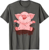 Happy Pig Playing In The Mud Animal Lover Costume Happy Pig Playing In The Mud Funny Animal Lover Costume T-Shirt - Asphalt Grey