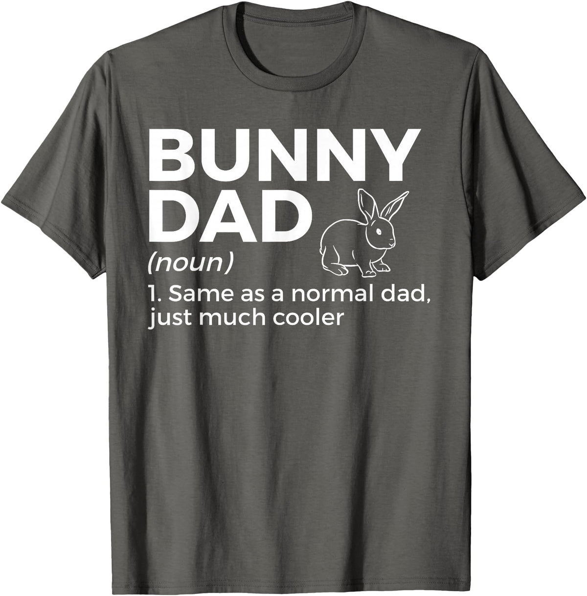 Bunny Dad Definition Rabbit Lover T-Shirt in Asphalt Grey