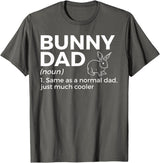 Bunny Dad Definition Rabbit Lover T-Shirt in Asphalt Grey