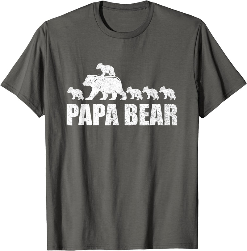 Papa Bear 5 Kids TShirt Papa Bear 5 Cubs Shirt Papa Bear 5 Cubs Shirt Daddy Bear 5 Kids TShirt Papa 5 Kids T-Shirt - Asphalt Grey