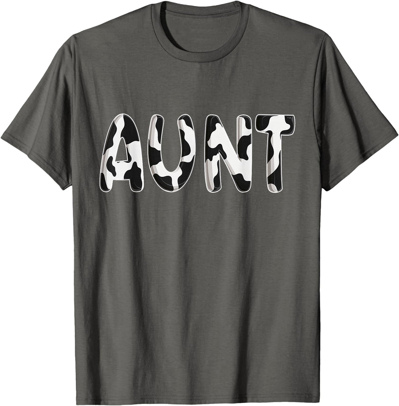 Cow Pattern Print Family Matching Birthday Shirts Cow Aunt Birthday Family Matching Mothers Day Boy Girl Farm T-Shirt -
