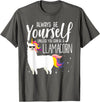 Llamacorn Clothing Always be a Llamacorn T Shirt | Fantasy Magic Llama Unicorn T-Shirt - Asphalt Grey