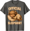 Official Sleep Animal Pajamas Nightgown Sleepwear Highland_Cow - Official Sleepshirt Pajamas Nightgown T-Shirt - Asphalt Grey