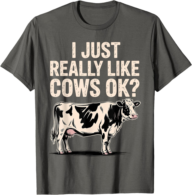 Cow Gift Cow Lover Accessories Cattle Farmer Stuff Funny Cow Design for Men Women Kids Dairy Cattle Cow Lovers T-Shirt -