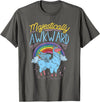 Llama Queen Birthday Party Gift Majestically Awkward Funny Llamacorn Llama Unicorn Rainbow T-Shirt - Asphalt Grey