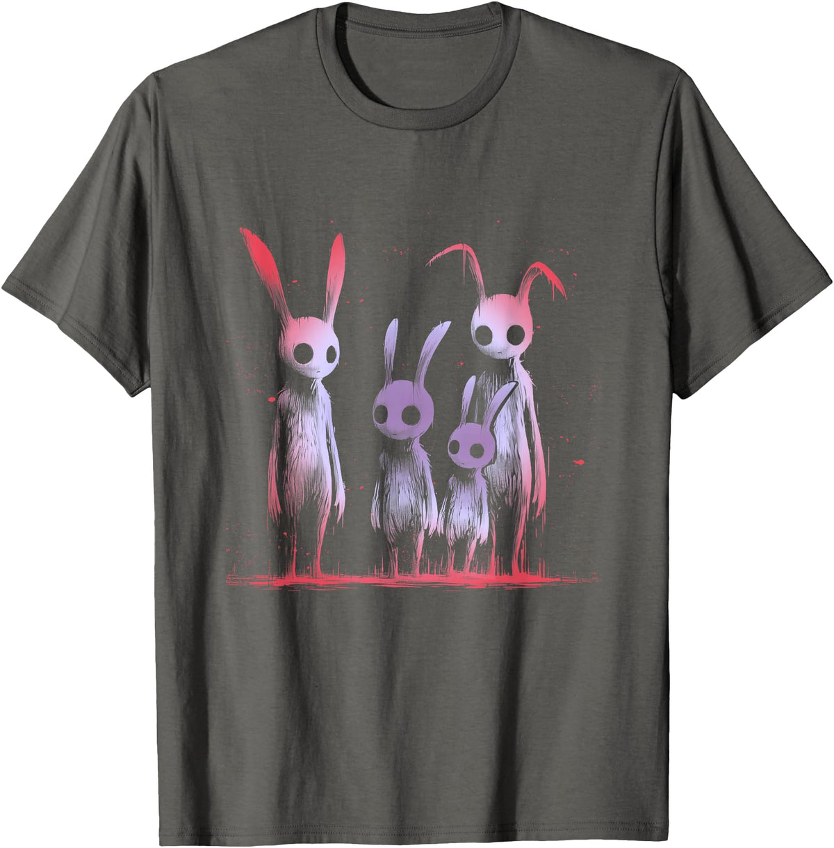 Dark Aesthetic Rabbit T-Shirt in Asphalt Grey