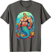 Gay Pride Merman Bear Muscle Daddy Hunk Mermaid LGBTQ Transgender Gay Muscle Dad Bear Mermaid Gay Merman T-Shirt - Asphalt Grey