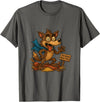 Three Hero Pigs Storytime Legends Bad Wolf in personalized costume 3 Pigs on the back T-Shirt - Asphalt Grey
