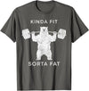 Polar Bear Funny Gym Guy Gifts Powerlifting Fat Guy Shirt, for Men Kinda Fit Sorta Fat Bear T-Shirt - Asphalt Grey