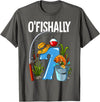 Fishing Theme Birthday Gifts O'fishally 7 Years Old 7th Birthday Fishing T-Shirt - Asphalt Grey