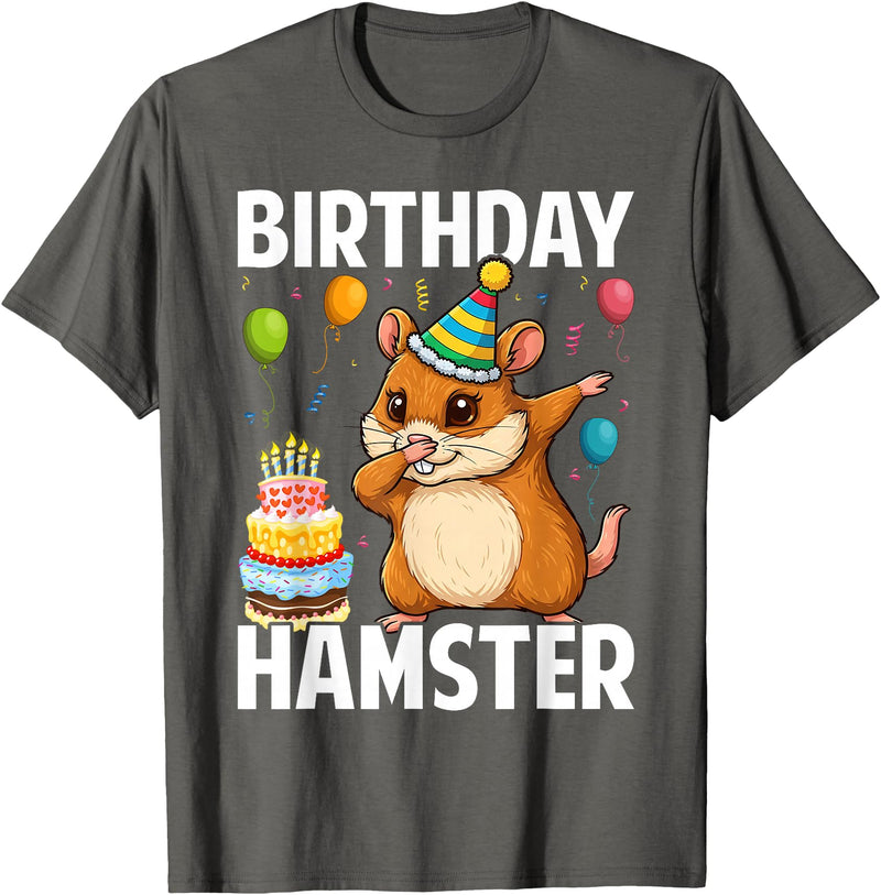 Birthday Hamster Cute Lover T-Shirt - Asphalt Grey
