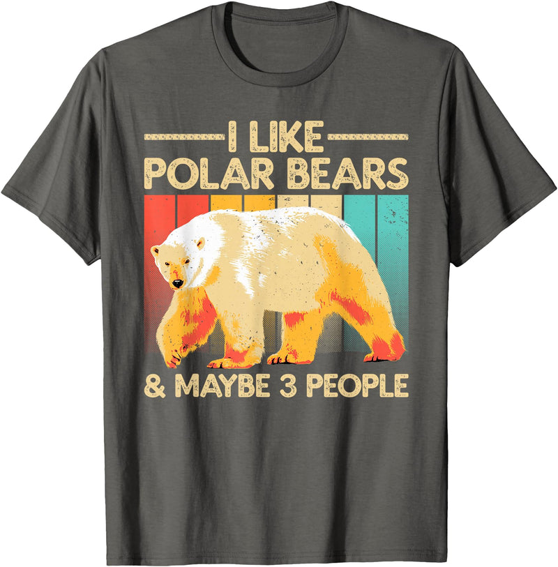 Polar Bear Gift Polar Bear Accessories & Stuff Cute Polar Bear Design For Men Women Kids Polar Bear Lover T-Shirt - Asphalt Grey