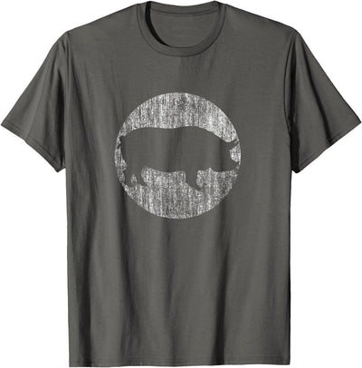 Distressed Pig Animal Print - & Kids - Black - Small - Classic Fit T-Shirt