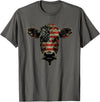4th Of July Cow Farm Outfits For Men Cow Farm Patriotic Farmer 4th Of July USA American Flag T-Shirt - Asphalt Grey