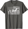 horse racing gifts Harness racing american flag, horse harness racing T-Shirt - Asphalt Grey