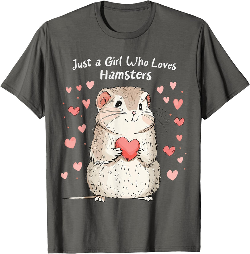 Cute Hamster Lovers Gift This Girl Loves Her Hamster T-Shirt - Asphalt Grey
