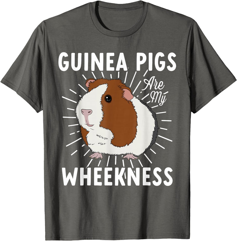 Guinea Pig Lover Co Funny Guinea Pig Lover Guinea Pigs Are My Wheekness Cute T-Shirt - Asphalt Grey