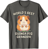 Best & Fun Guinea PIg Designs Funny World's Best Guinea Pig Grandpa Granddad T-Shirt - Asphalt Grey