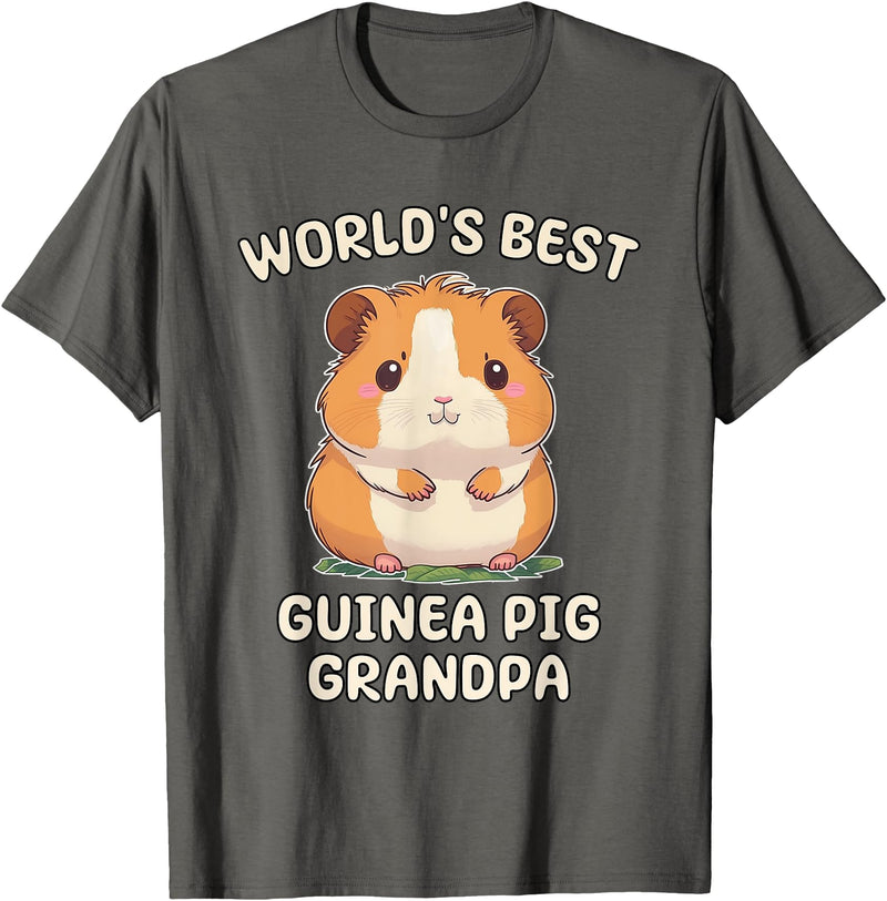 Best & Fun Guinea PIg Designs Funny World's Best Guinea Pig Grandpa Granddad T-Shirt - Asphalt Grey