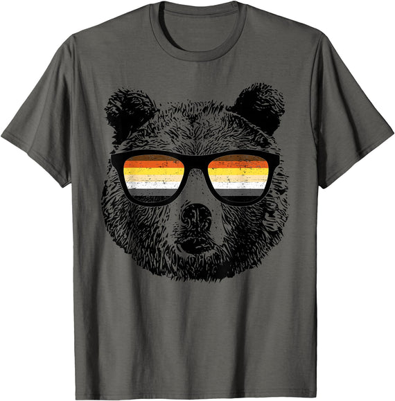 Equal Rights Gay Bear Sânpebe Designs Gay Bear with Sunglasses T-Shirt - Asphalt Grey