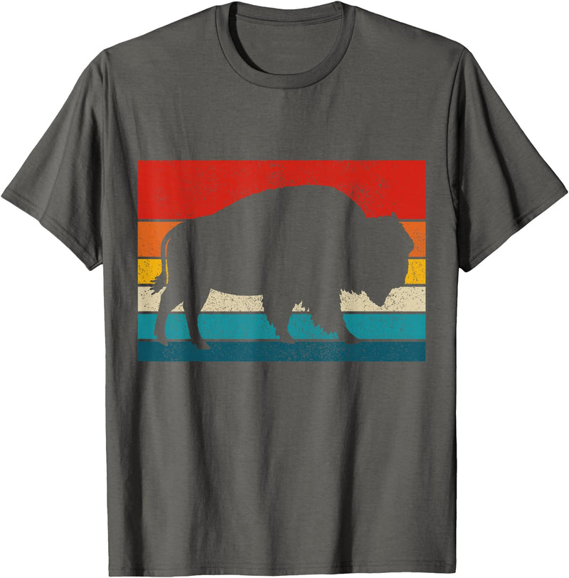 We Love Bison Bison Retro American Buffalo National Park Vintage T-Shirt - Asphalt Grey