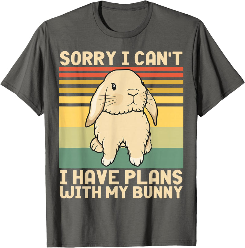 Funny Easter Rabbit Sorry I Can't I Have Plans with My Bunny T-Shirt in Asphalt Grey