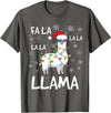 Funny Christmas Llama Shirts FA La La Llama Shirt Women Men Kids Funny Llama Christmas T-Shirt - Asphalt Grey