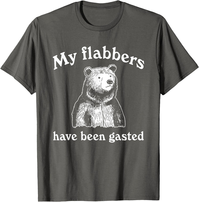 My Flabbers Bear, Bear Funny, Gasted Bear Flabbers My Flabbers Have Been Gasted, Funny Graphic, Bear Art Cute T-Shirt - Asphalt Grey