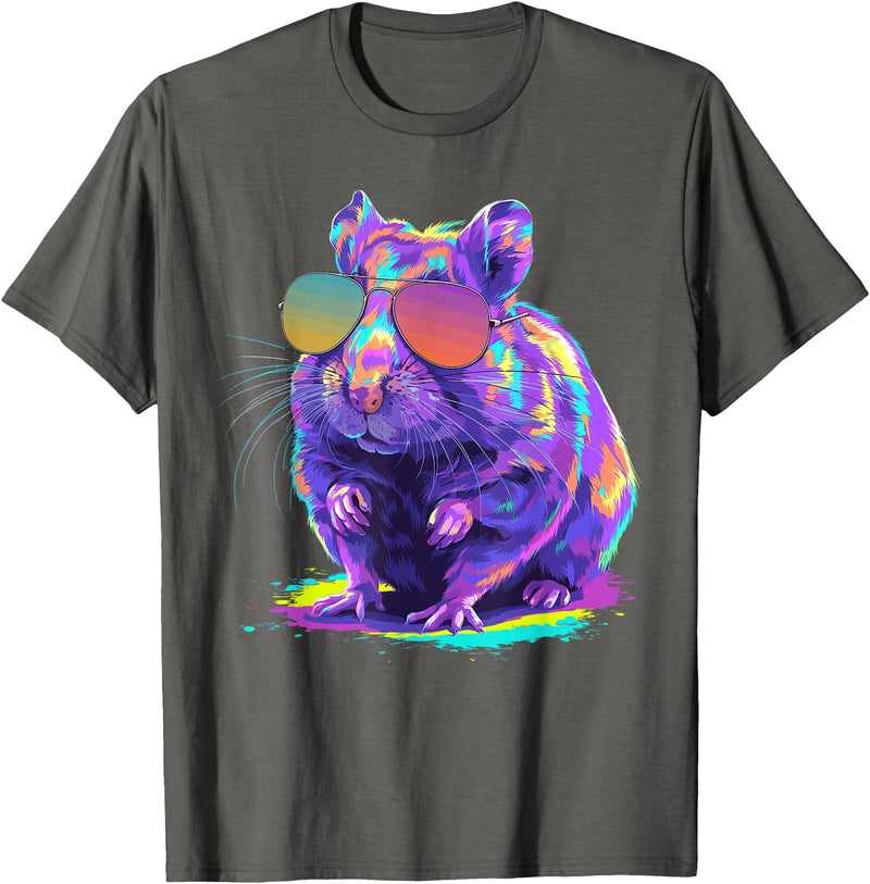 Cute Hamster Art for Men Women Kids Syrian Hamster Lover T-Shirt - Asphalt Grey