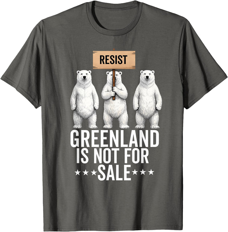 Greenland is not for sale Merch Greenland is not for Sale Polar Bear Greenland Denmark T-Shirt - Asphalt Grey