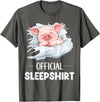 Cute Sleeping Pig Nightgown Sleepwear Pajama Official Sleepshirt Cute Sleeping Pig Animal Lovers Pajama T-Shirt - Asphalt Grey