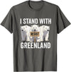 I stand with Greenland Merch Apparel I Stand with Greenland Protest Polar Bear Greenland Denmark T-Shirt - Asphalt Grey