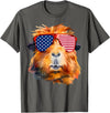Cute Guinea Pig Lover HD0 Guinea Pig American Flag Sunglasses Patriotic 4th Of July T-Shirt - Asphalt Grey