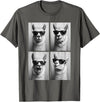 Funny Animal Selfie Booth Tee Cool Llamas Sunglasses Jungle Animal Meme Selfie Booth T-Shirt - Asphalt Grey