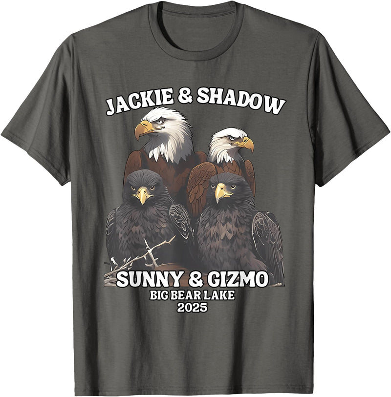 Jackie and Shadow Bald Eagle Family Tee Jackie and Shadow Sunny and Gizmo Big Bear Lake 2025 T-Shirt - Asphalt Grey