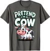 AnI'mal Cow Farm AnI'mal Halloween Costume Party Pretend I'm A Cow T-Shirt - Asphalt Grey