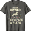 Tennessee Walker Gift for Men, Women, Dad & Mom Proudly Owned By A Horse - Father Mother Tennessee Walker T-Shirt - Asphalt Grey