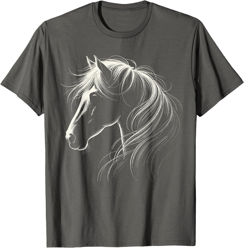 Funny Horse Riding Gifts Horse Silhouette Horse Riding Lover T-Shirt - Straight - Asphalt Grey