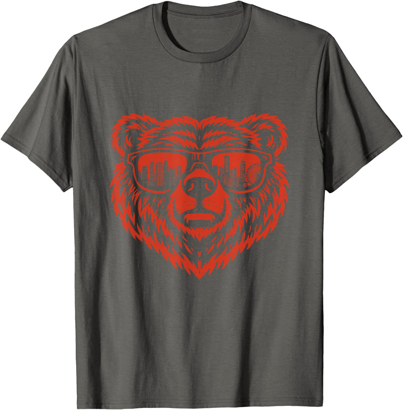 Bear Lover Merch Bear Sunglasses - Bear Lover T-Shirt - Asphalt Grey