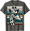 DESIGN BY TEERA Funny Giraffe Vintage Sunglasses African Animal Lover T-Shirt - Asphalt Grey