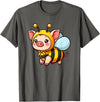 Funny Mini Pig Gifts Mini Pig Bee Pet Funny Animal T-Shirt - Asphalt Grey
