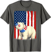 Patriotic USA Flag Polar Bear 4th of July Co. Polar Bear US America Flag Men Women 4th of July Patriotic T-Shirt - Asphalt Grey